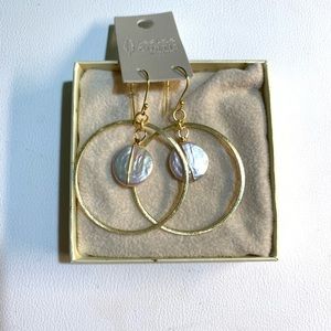 Brand New Handcrafted Gold & Stone Earrings